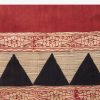 Red Geometric Block Printed Saree with Unstitched Blouse