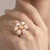 Green Floral Kundan Statement Ring