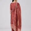 Maroon Chanderi Kurta Set With Sequins Detailing