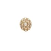 Antique Gold Toned Polki Floral Stud Earrings
