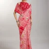 Red Shibori Printed Saree