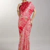 Red Shibori Printed Saree