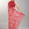 Red Shibori Printed Saree
