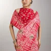 Red Shibori Printed Saree