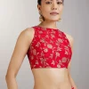 Red Shibori Printed Saree