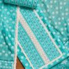 Aqua Blue Cotton Unstitched Suit With Dupatta