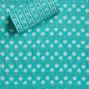 Aqua Blue Cotton Unstitched Suit With Dupatta