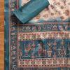 Grey Cotton Unstitched Suit With Dupatta