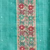 Sea Green Printed Crepe Unstitched Suit Set
