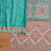 Sea Green Printed Crepe Unstitched Suit Set