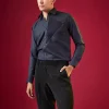 Navy Blue Patchwork Embellished Mens Shirt