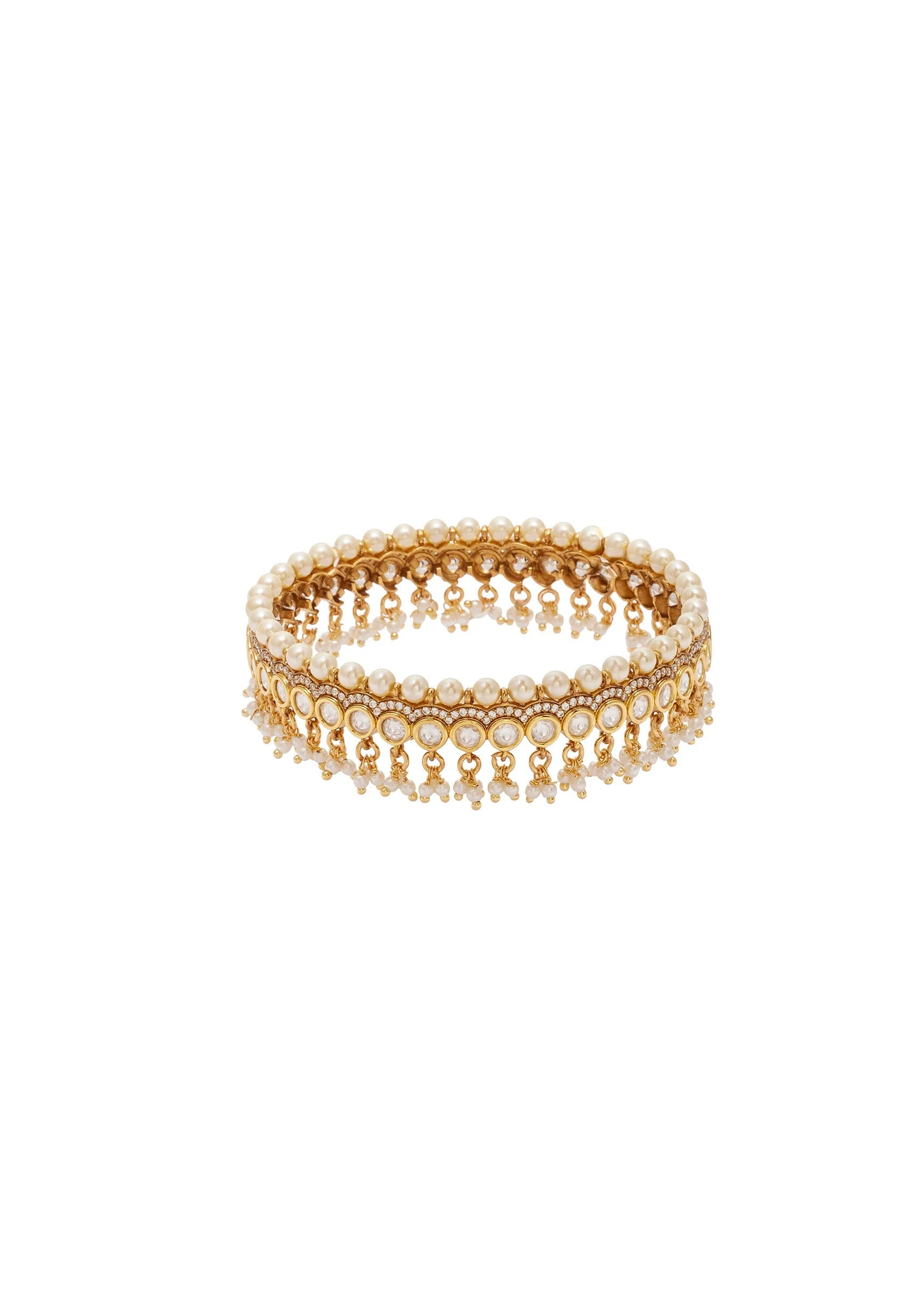 White Stone Festive Bangles Set