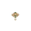 Green Floral Kundan Polki Ring