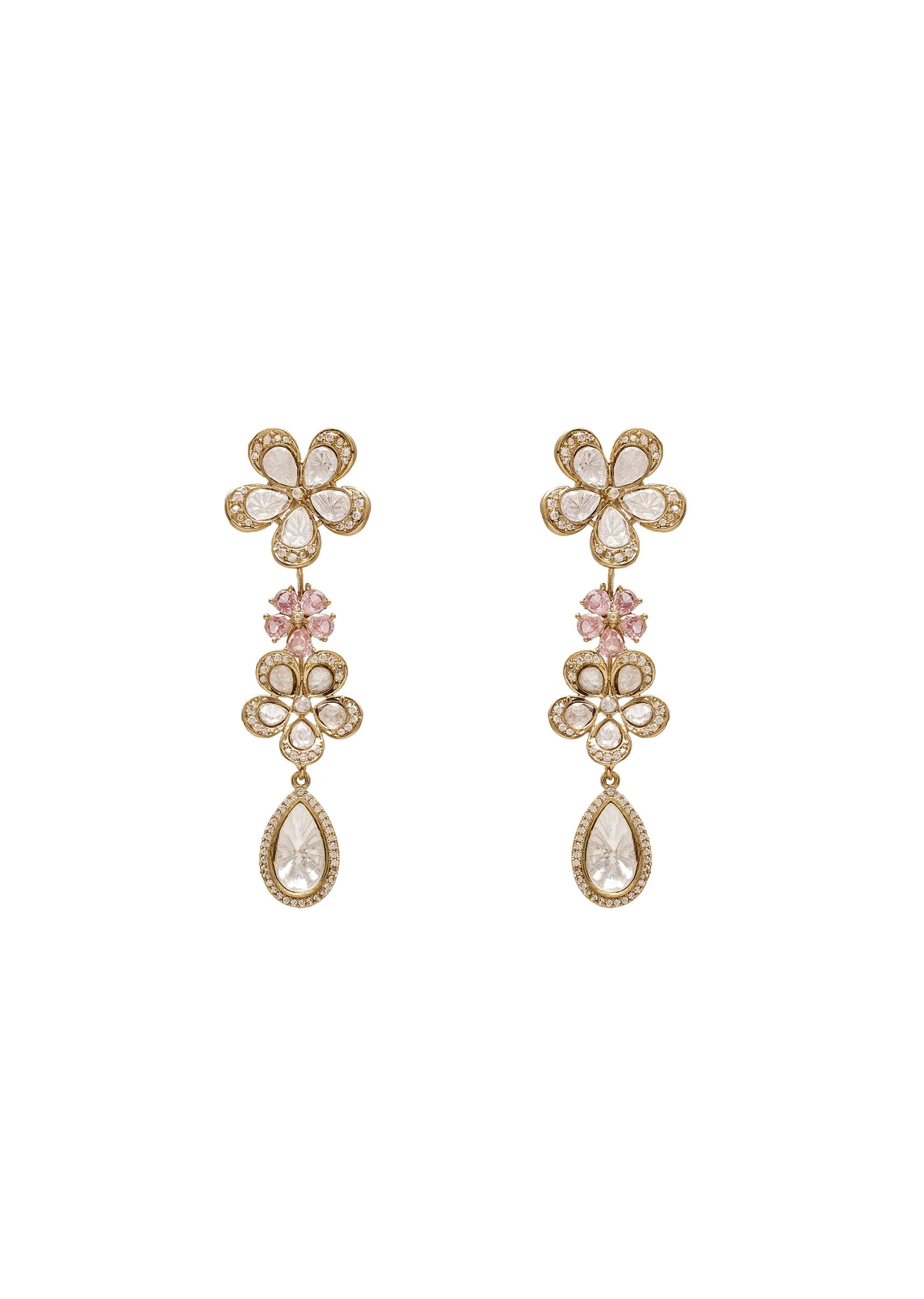 Gold Toned Kundan Polki Bridal Necklace Set