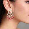 Pink Chandbali Statement Earrings