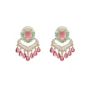 Pink Chandbali Statement Earrings