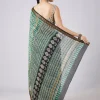 Green Motif Printed Saree with Unstitched Blouse