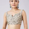Green Motif Printed Saree with Unstitched Blouse