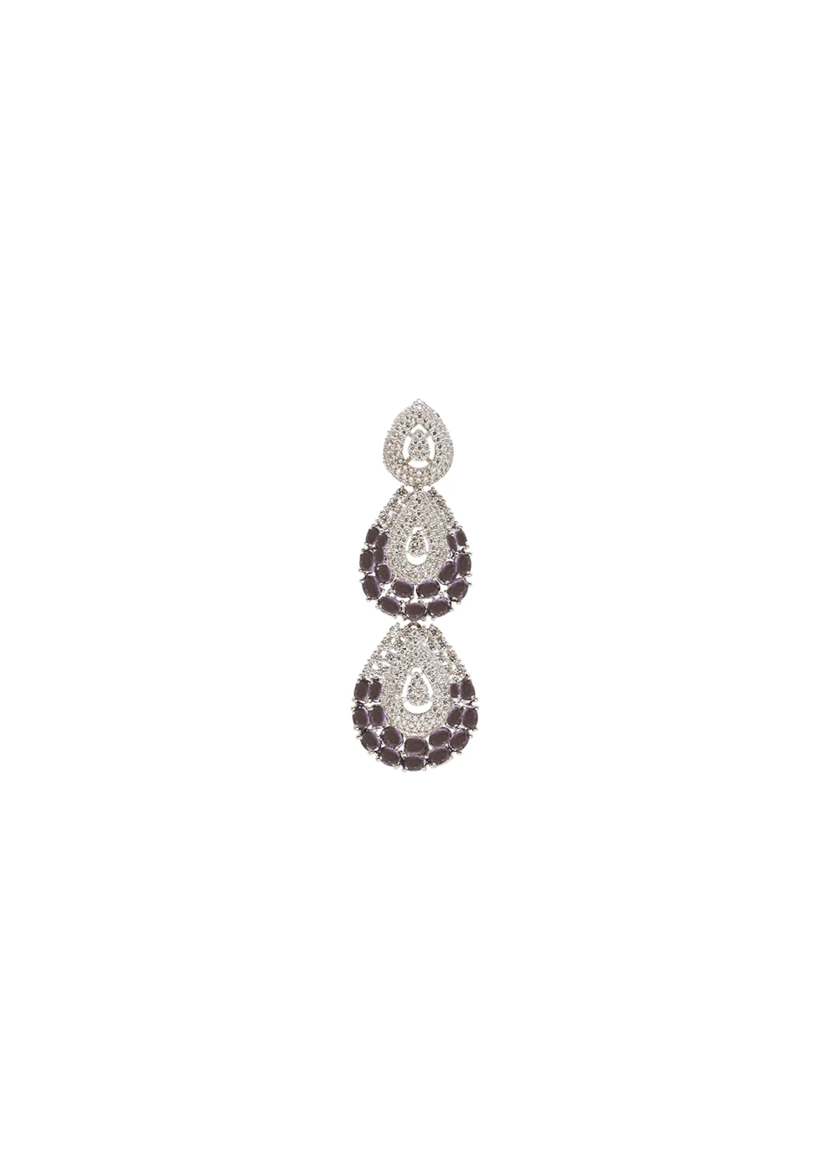Purple Rhodium Necklace Set
