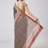 Brown Hand Painted Floral Motif Saree with Blouse