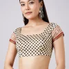 Brown Hand Painted Floral Motif Saree with Blouse