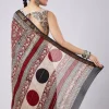 Maroon Printed Saree with Unstitched Blouse