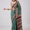 Sea Green Hand Painted Saree with Stitched Blouse