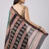 Sea Green Hand Painted Saree with Stitched Blouse