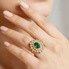 Green Matte Gold Ring