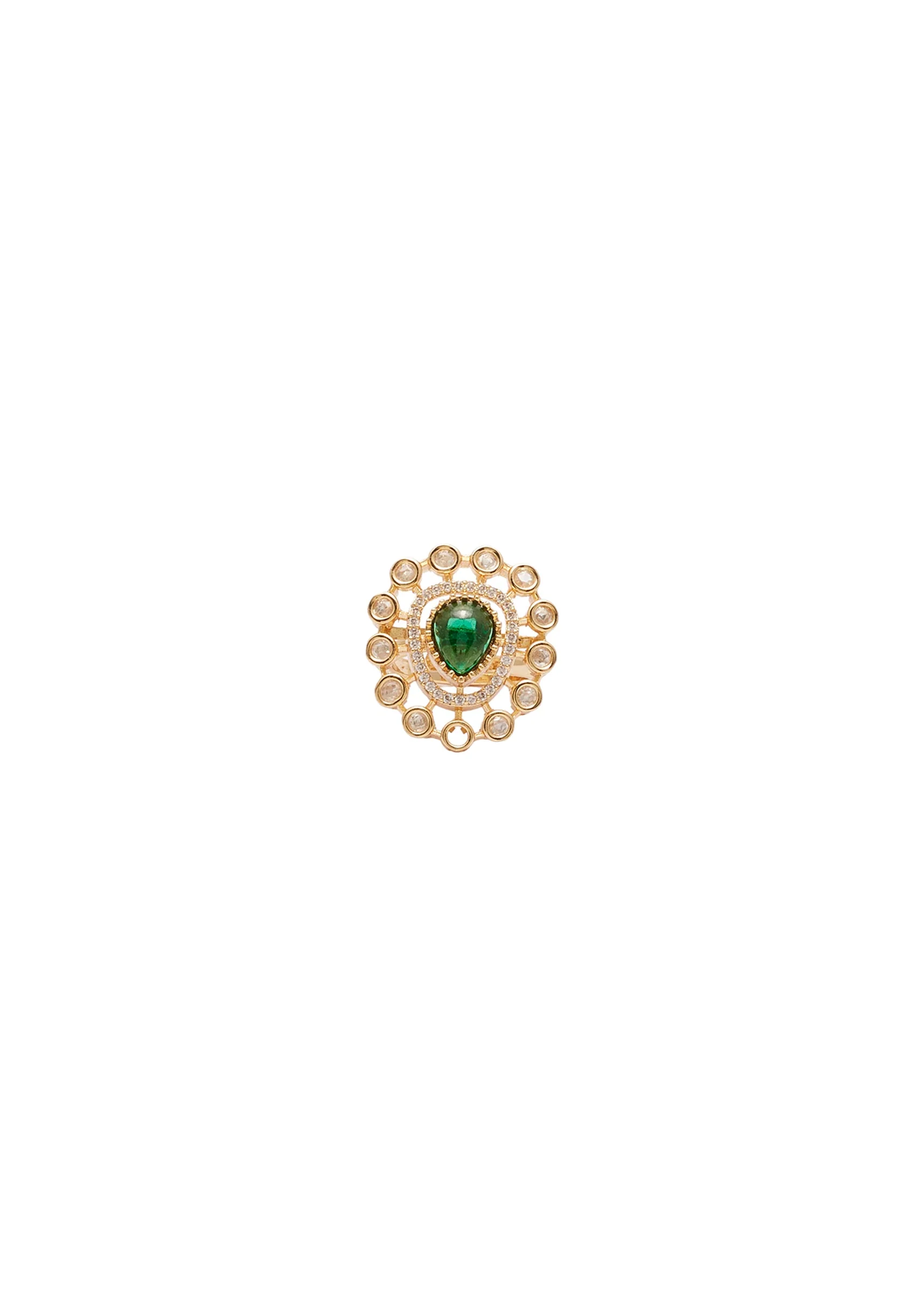 Green Matte Gold Ring