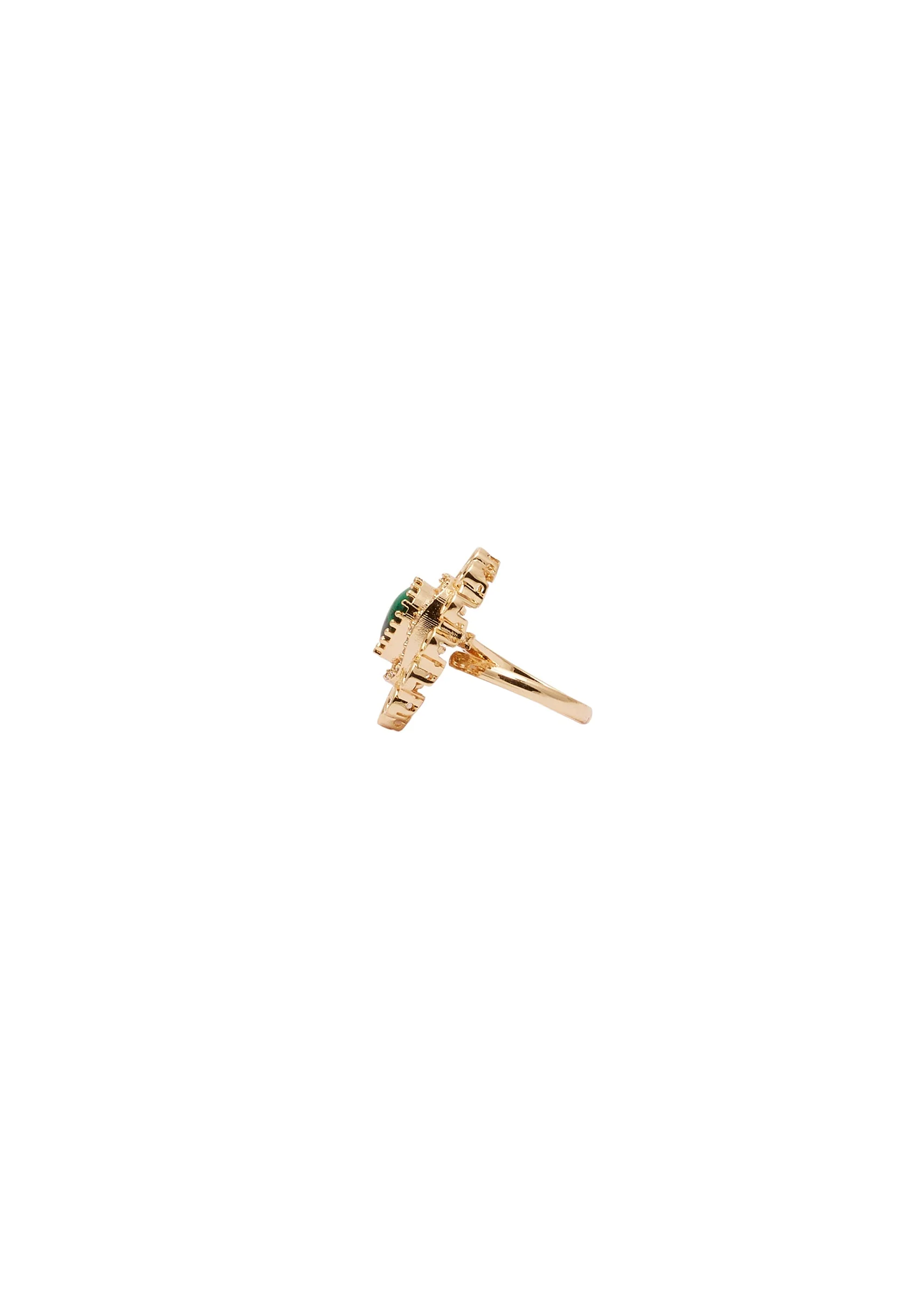 Green Matte Gold Ring