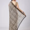 Brown Block Print Tassel Saree with Unstitched Blouse