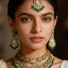Green Gold Festive Necklace Set