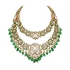 Green Gold Festive Necklace Set