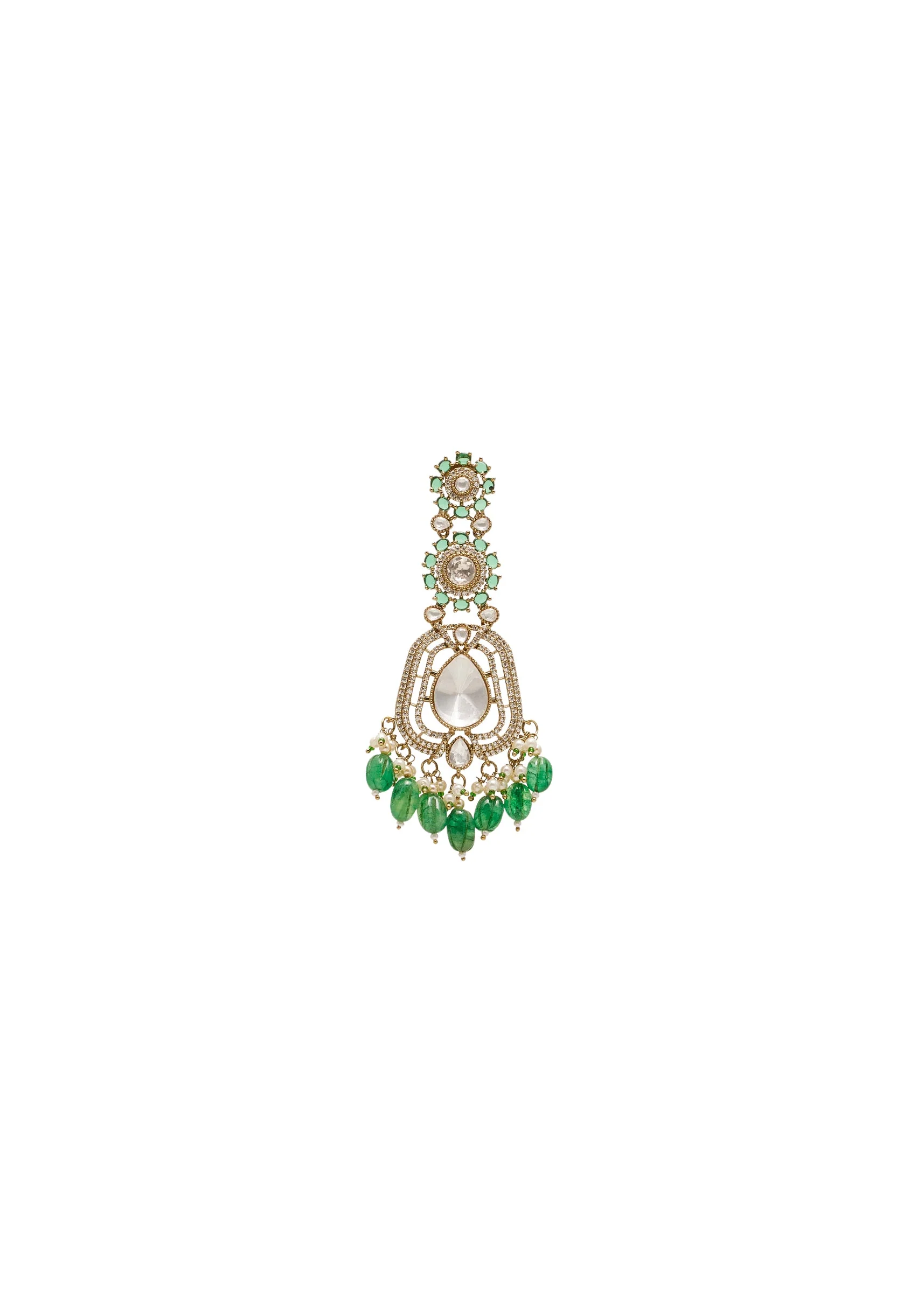 Green Gold Festive Necklace Set