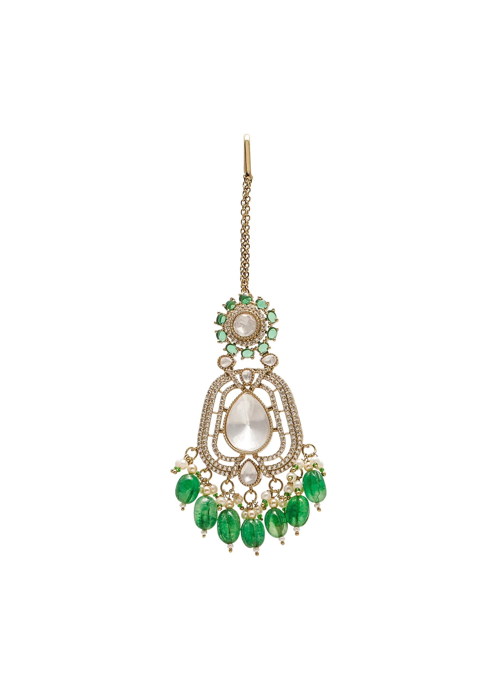 Green Gold Festive Necklace Set