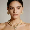 White Gold Pearl Necklace Set