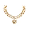 White Gold Pearl Necklace Set