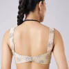 Cream Block Print Saree with Unstitched Blouse