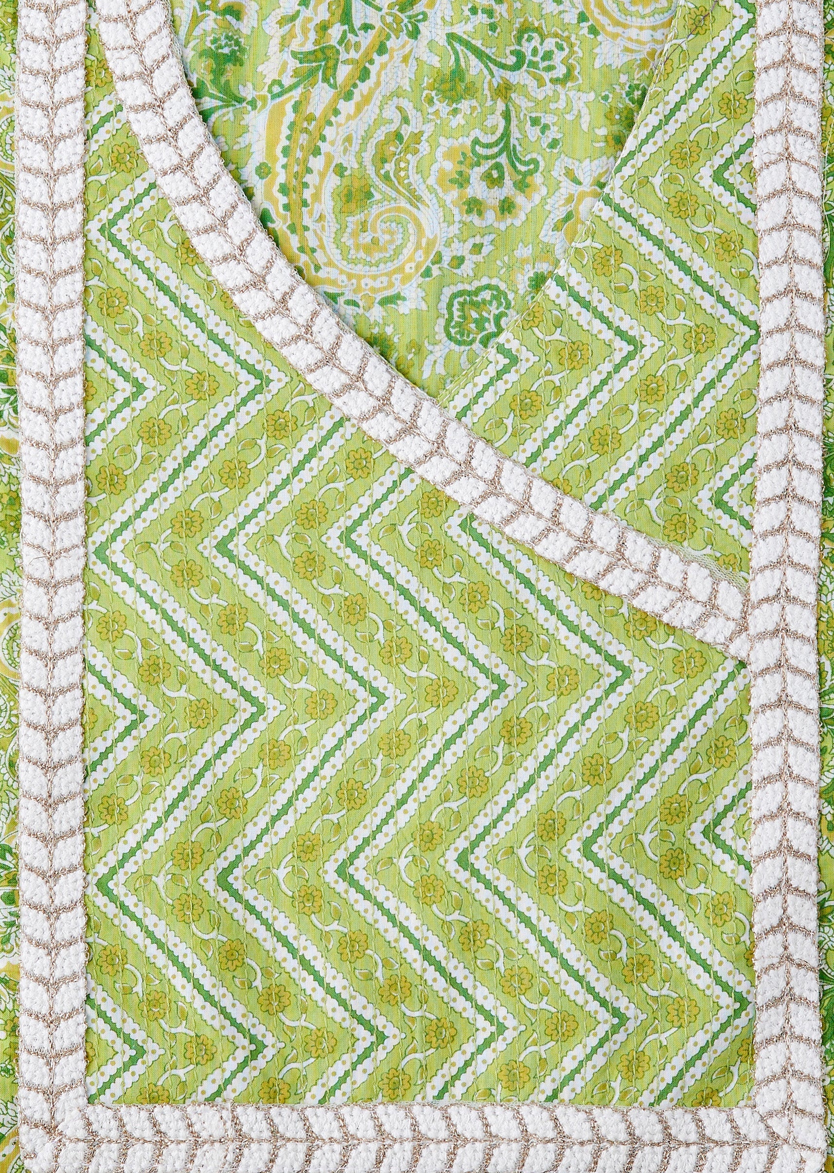 Green Cotton Printed Unstitched Suit