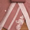 Mauve Unstitched Cotton Suit With Dupatta