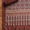 Simple Maroon Cotton Unstitched Suit