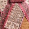 Mauve Cotton Unstitched Suit With Dupatta