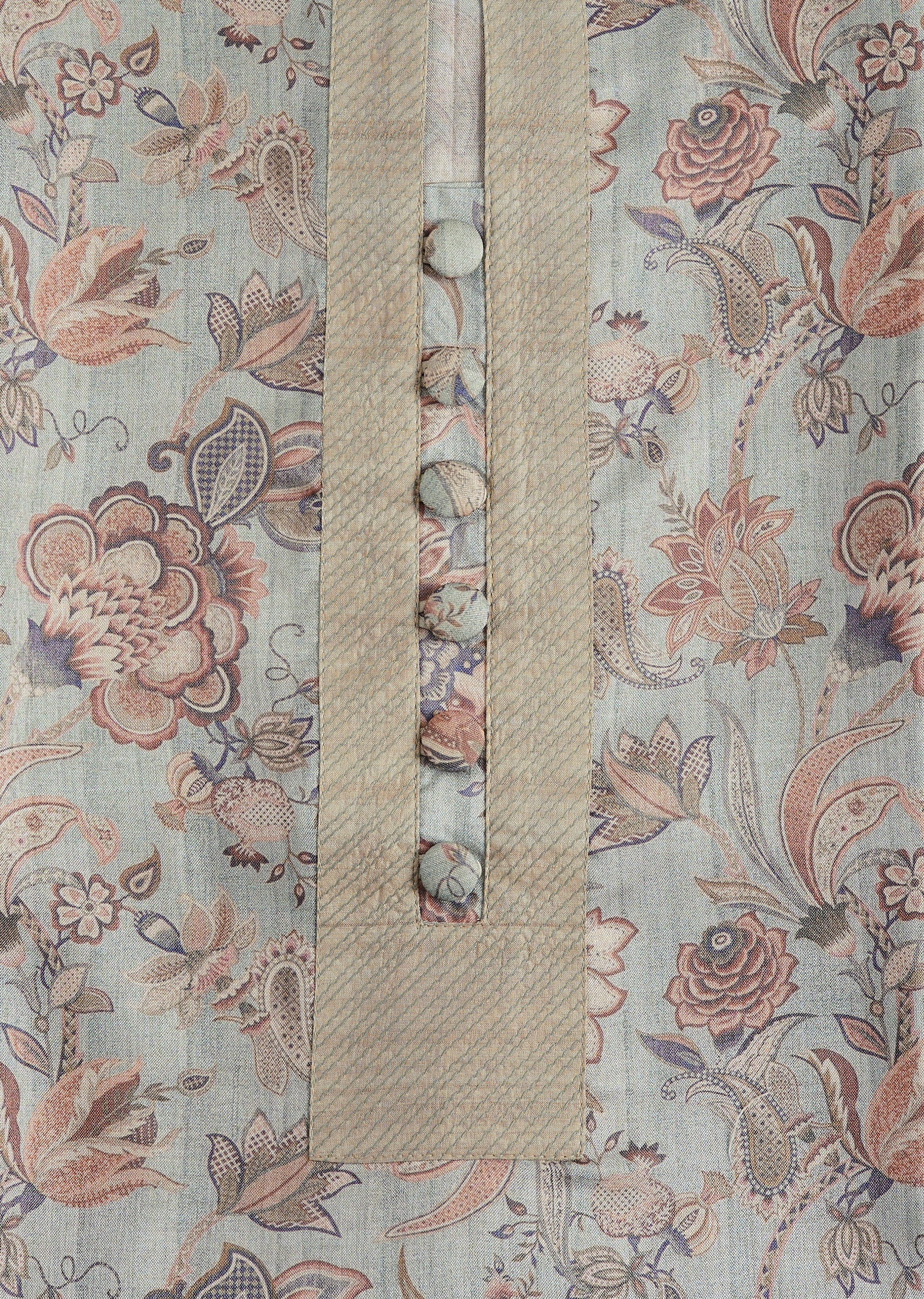 Mint Sea Green Cotton Printed Unstitched Suit Set