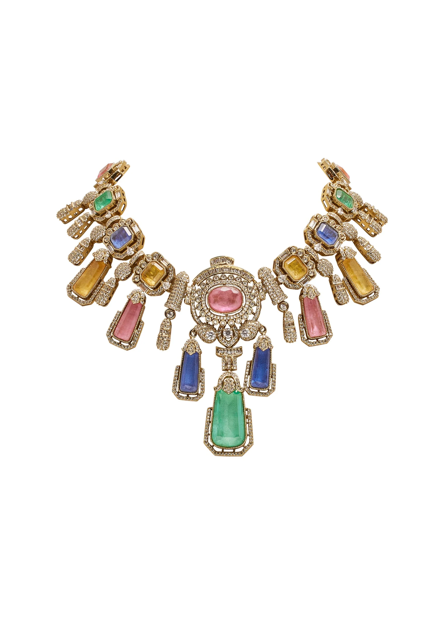 Multi Mint Green Festive Necklace Set