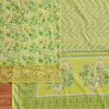 Parrot Green Cotton Floral Printed Unstitched Suit Set