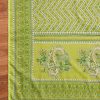 Parrot Green Cotton Floral Printed Unstitched Suit Set