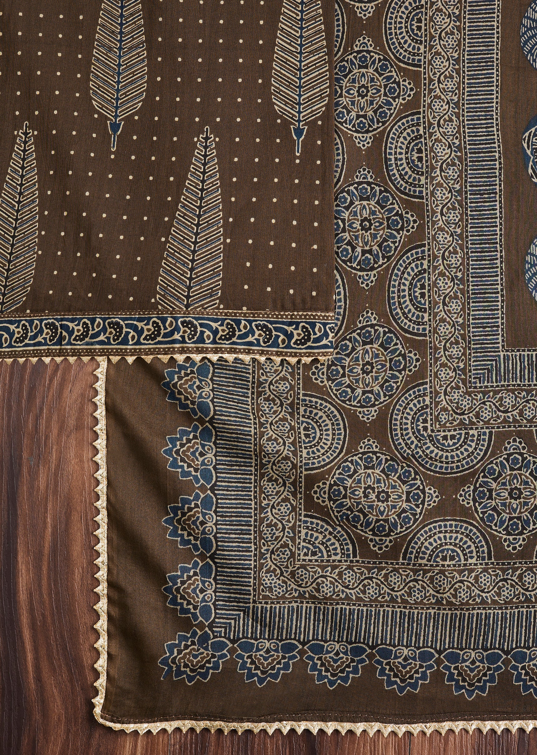 8061-mocha-brown-cotton-printed-unstitched-suit-set-3.jpg Mocha Brown Cotton Printed Unstitched Suit Set