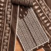 Brown Cotton Printed Unstitched Suit Set With Dupatta