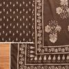 Brown Cotton Printed Unstitched Suit Set With Dupatta